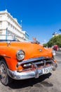 Vintage classic american car in Old Havana Royalty Free Stock Photo